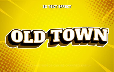 Eski kasaba retro 3d düzenlenebilir metin efekti biçimi