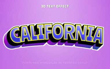 California 3d düzenlenebilir metin efekti biçimi