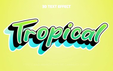 Tropik 3d düzenlenebilir metin efekti biçimi