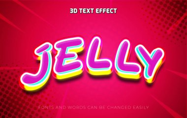 Jöle renkli 3d düzenlenebilir metin efekti biçimi