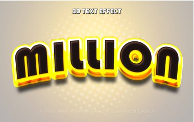Milyon 3d düzenlenebilir metin efekti biçimi