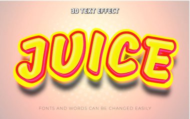 Juice 3d düzenlenebilir metin efekti biçimi