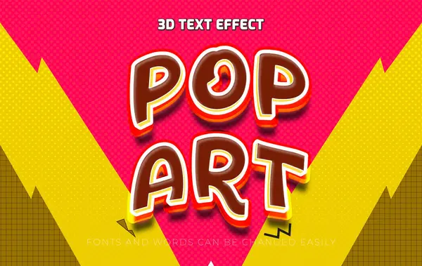 Pop art 3d düzenlenebilir metin efekti biçimi