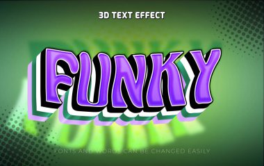 Funky çarpıtılmış 3d düzenlenebilir metin efekti biçimi