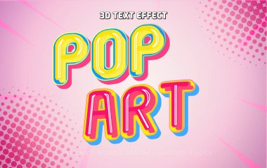 Pop art 3d düzenlenebilir metin efekti biçimi