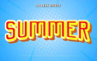 Yaz punk 3d düzenlenebilir metin efekti biçimi