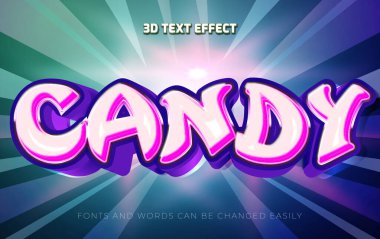 Candy 3d düzenlenebilir metin efekti biçimi