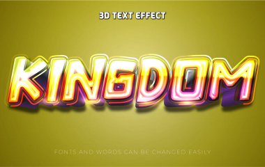 Krallık fantezisi 3d düzenlenebilir metin etkisi biçimi