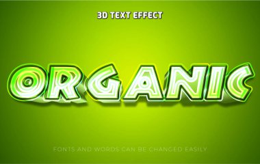 Organik yeşil 3d düzenlenebilir metin etkisi biçimi