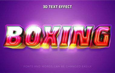 Boks maçı 3d düzenlenebilir metin efekti biçimi