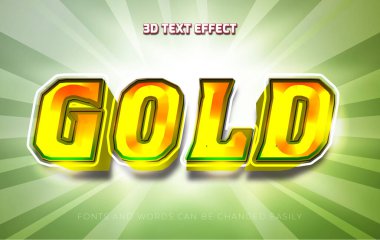 Altın 3d düzenlenebilir metin efekti biçimi