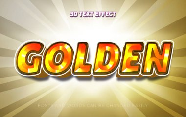 Altın ateş 3d düzenlenebilir metin efekti biçimi