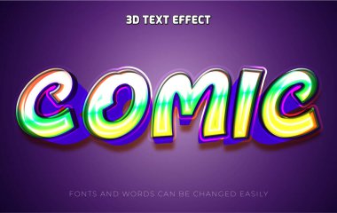 Comic 3d düzenlenebilir metin efekti biçimi