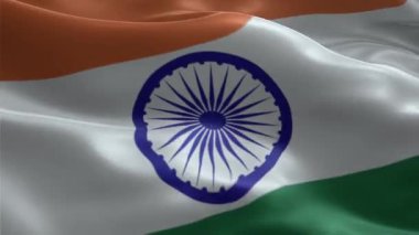 Hindistan 'ın Bağımsızlığı' nda Hindistan Bayrağının Dalgalanışının Yakın Çekimi