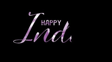 Mutlu Hindistan Bağımsızlık Günü - Siyah Arkaplanda Mor Zarif Metin Tasarımı