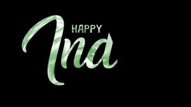 Mutlu Hindistan Bağımsızlık Günü - Siyah Arkaplanda Yeşil Zarif Metin Tasarımı