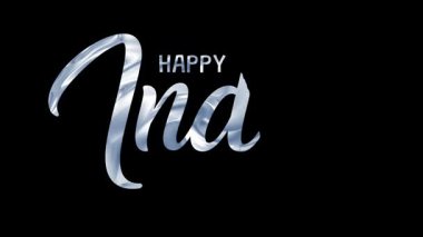 Mutlu Hindistan Bağımsızlık Günü - Siyah Arkaplanda Mavi Zarif Metin Tasarımı