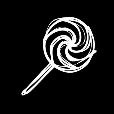 Cadılar Bayramı Canlandırılmış Simge Lolipop Şekeri Silueti Siyah Arkaplanda