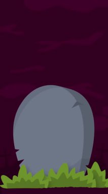 Ürkütücü Mezarlıkta Cadılar Bayramı Mezar Taşı.