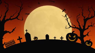 Balkabakları ve mezarlıkla Cadılar Bayramı gecesi.