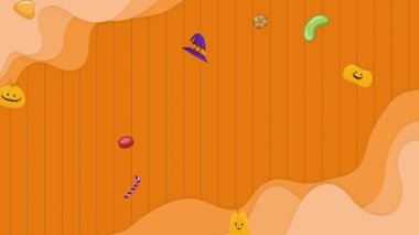 Yüzen ürkütücü elementlerle Cadılar Bayramı temalı arkaplan.