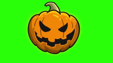 Yeşil Ekranlı Ürkütücü Cadılar Bayramı Balkabağı Animasyonu.