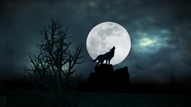 Uluyan Kurt ve Mezarlıkla Ürkütücü Cadılar Bayramı Gecesi.