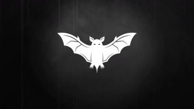 Karanlık Arkaplanda Beyaz Yarasa Silueti.