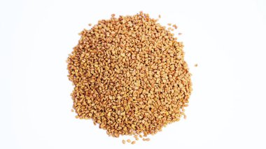 Fenugreek tohumları izole, Kuru Trigonella, Baharatlı Methi Dana Grains, Hint Mutfağı Baharatı İçindekiler, Kuru Sarı FenuGreek Tohum Konservesi