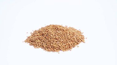 Fenugreek tohumları izole, Kuru Trigonella, Baharatlı Methi Dana Grains, Hint Mutfağı Baharatı İçindekiler, Kuru Sarı FenuGreek Tohum Konservesi