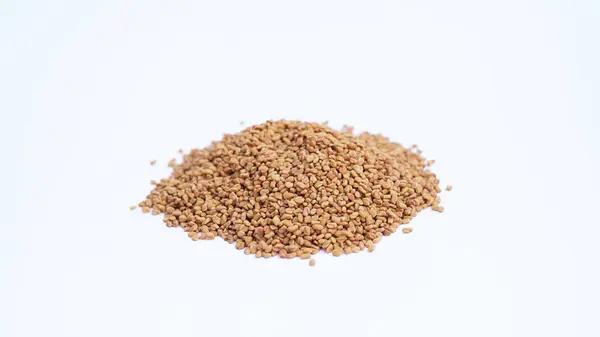 Fenugreek tohumları izole, Kuru Trigonella, Baharatlı Methi Dana Grains, Hint Mutfağı Baharatı İçindekiler, Kuru Sarı FenuGreek Tohum Konservesi