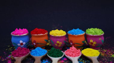 Holi Festivali Kutlaması için Renkli Pudra Pigmentleri