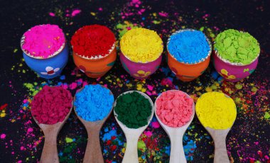 Holi Festivali Kutlaması için Renkli Pudra Pigmentleri