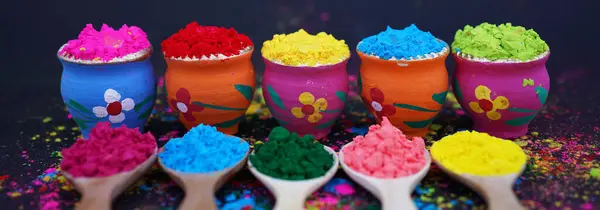 Holi Festivali Kutlaması için Renkli Pudra Pigmentleri