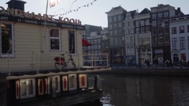Grachten Van Amsterdam Historische Architectuur Europese Cultuur Hoge Kwaliteit Beeldmateriaal — Stockvideo