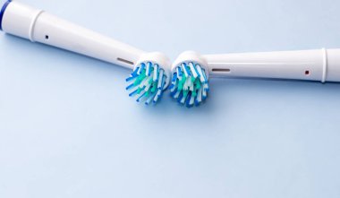 oral health daily hygiene.women or kid using toothpick dental floss or electric toothbrush to clean mouth cavity denture isolated.brush heads isolated