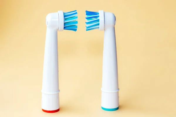 oral health daily hygiene.women or kid using toothpick dental floss or electric toothbrush to clean mouth cavity denture isolated.brush heads isolated