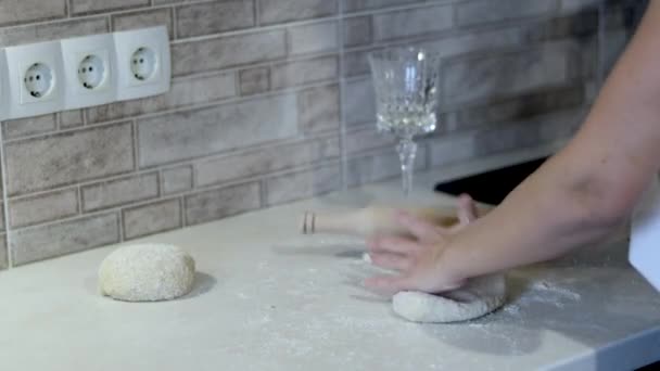 Step Step Homemade Pizza Kneading Dough Ready Electric Owen Woman — Vídeo de Stock