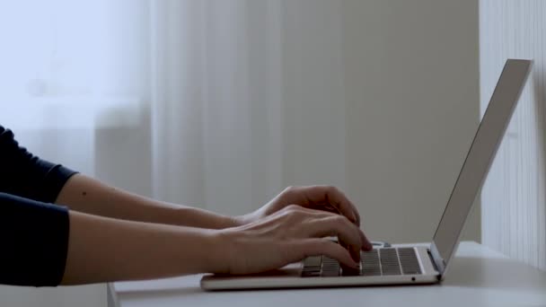Work Home Remote Job Woman Using Laptop Business Communication Meeting — Vídeo de stock