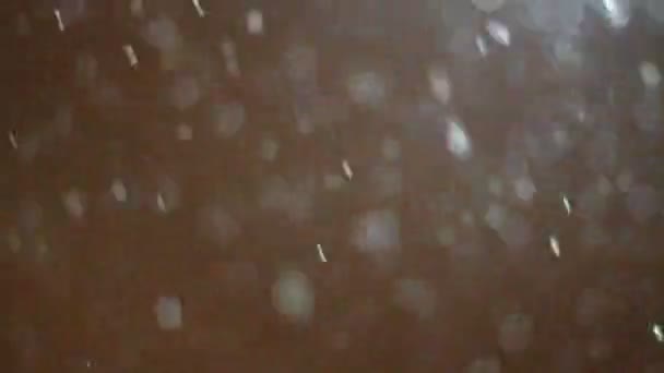 Χιόνι Που Πέφτει Από Τον Ουρανό Νύχτα Υψηλό Ρυθμό Καρέ — Αρχείο Βίντεο