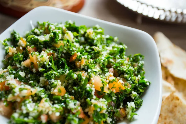 Tabuleh Typical Shami Levantine Cuisine Salad Consisting Chopped Parsley Bulgur — Stockfoto