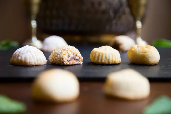 Baklava Cake Made Paste Pistachios Crushed Walnuts Distributed Phyllo Dough — Φωτογραφία Αρχείου