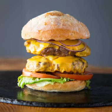 Authentic top quality American double cheese Burger