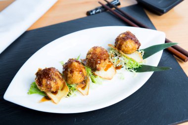 Ebi Sushi. Sushi rice combined with premium prawns.