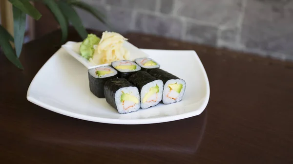 Maki Sushi Roll Surimi Japanese Restaurant Tokyo — Foto Stock
