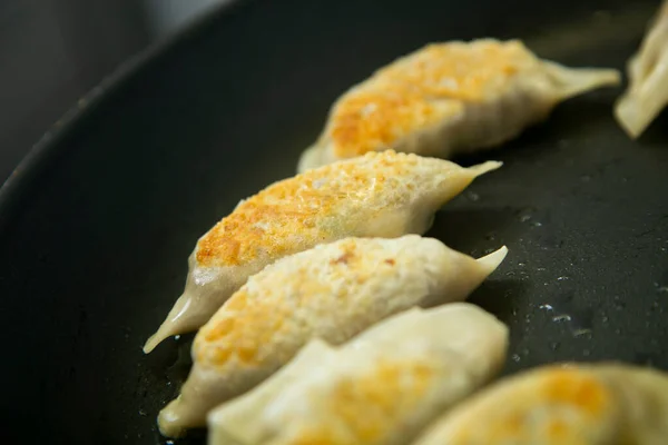 Japanese Gyoza Rice Pasta Dumplings Stuffed Meat Fish Vegetables Cooked — Zdjęcie stockowe