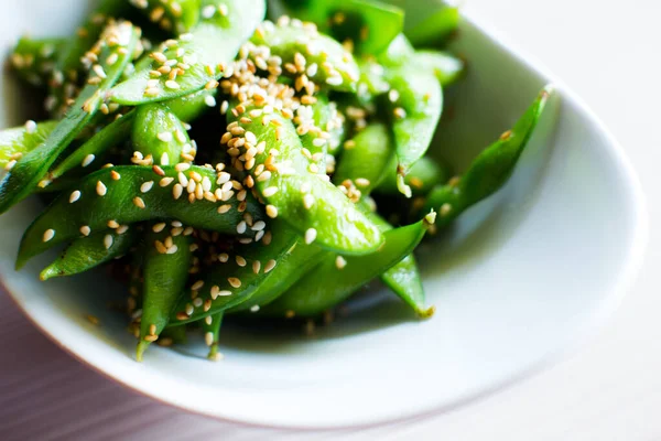 Edamame Preparation Immature Soybeans Pod Found Cuisines Origins East Asia — Stockfoto