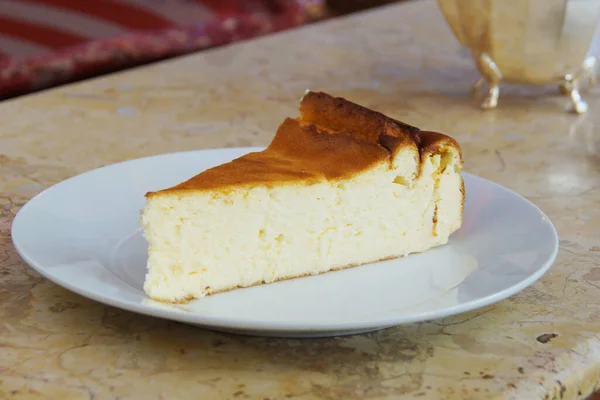 Cheesecake Sweet Dessert Consists One More Layers Main Thickest Layer — стоковое фото