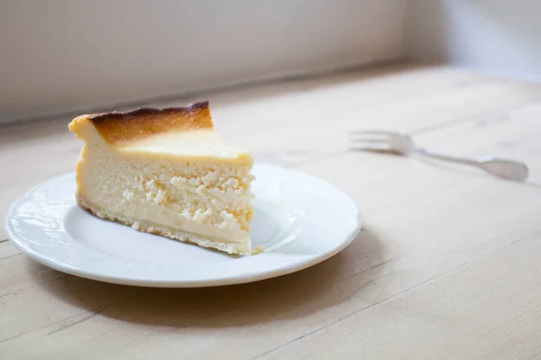 Cheesecake Sweet Dessert Consists One More Layers Main Thickest Layer — Stock Photo, Image