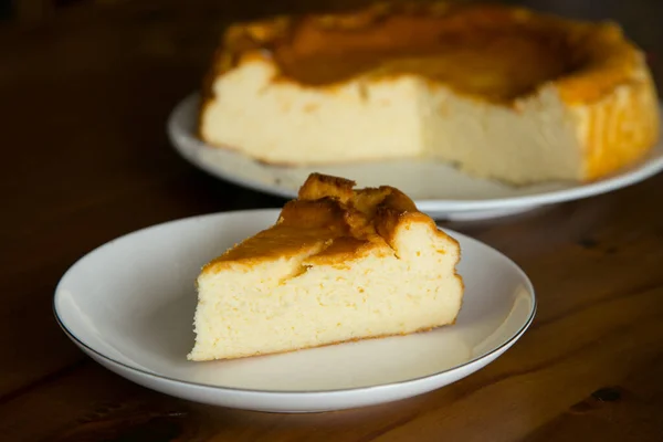 Cheesecake Sweet Dessert Consists One More Layers Main Thickest Layer — Stock Photo, Image